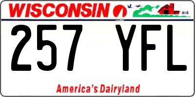 WI license plate 257YFL