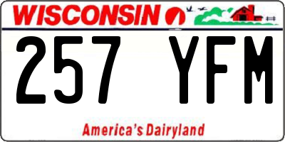 WI license plate 257YFM