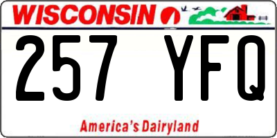WI license plate 257YFQ