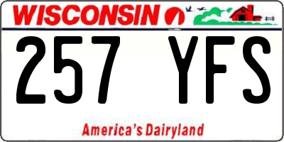 WI license plate 257YFS