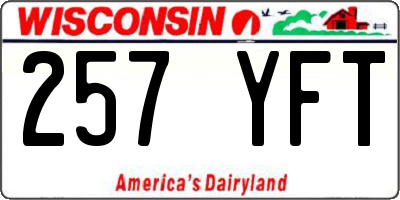 WI license plate 257YFT
