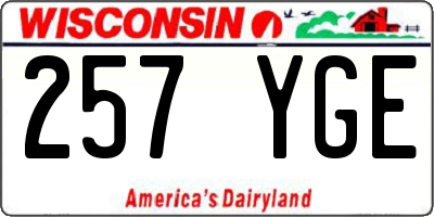 WI license plate 257YGE