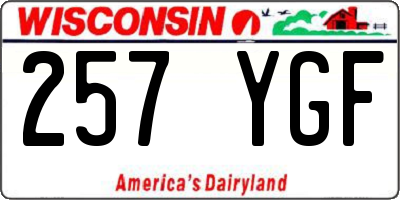 WI license plate 257YGF