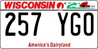 WI license plate 257YGO