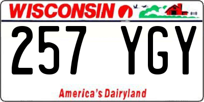 WI license plate 257YGY