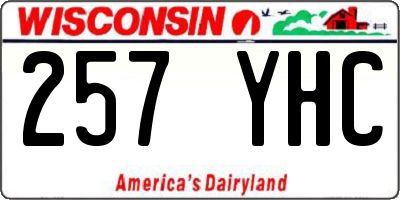 WI license plate 257YHC