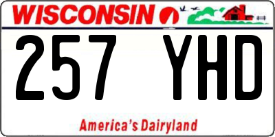 WI license plate 257YHD