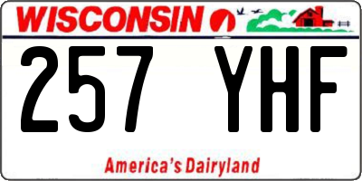 WI license plate 257YHF