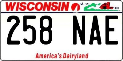 WI license plate 258NAE