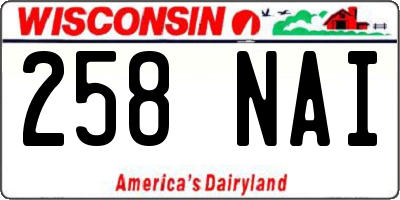 WI license plate 258NAI