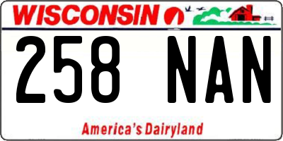 WI license plate 258NAN
