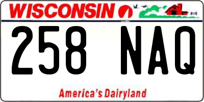 WI license plate 258NAQ