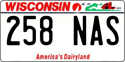 WI license plate 258NAS