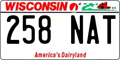 WI license plate 258NAT