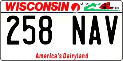 WI license plate 258NAV