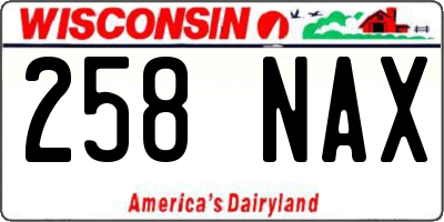 WI license plate 258NAX