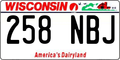 WI license plate 258NBJ