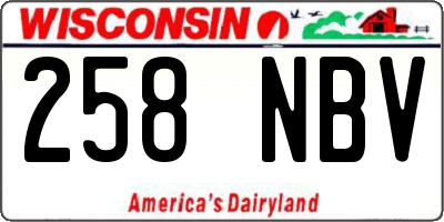 WI license plate 258NBV
