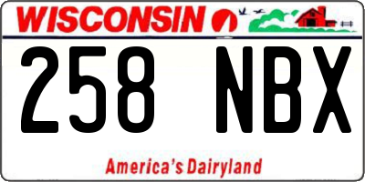 WI license plate 258NBX