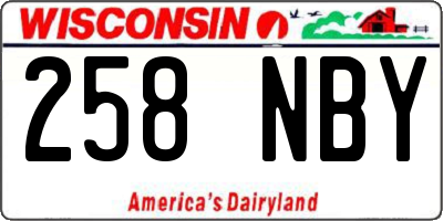 WI license plate 258NBY
