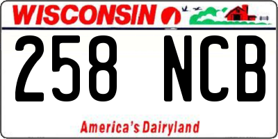 WI license plate 258NCB