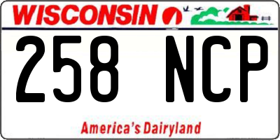 WI license plate 258NCP