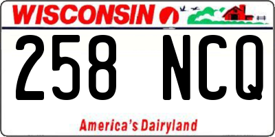 WI license plate 258NCQ