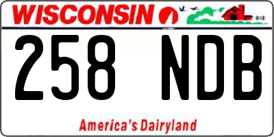 WI license plate 258NDB