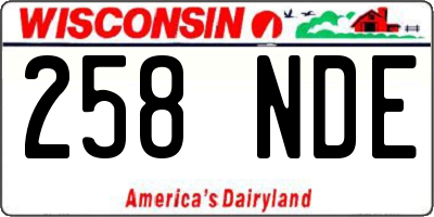 WI license plate 258NDE