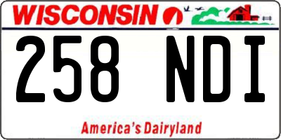 WI license plate 258NDI