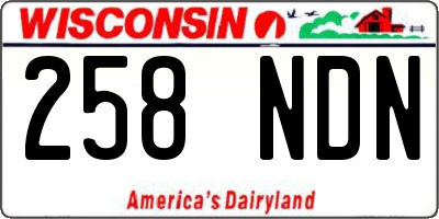 WI license plate 258NDN