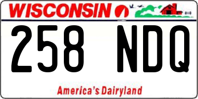 WI license plate 258NDQ
