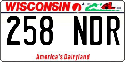 WI license plate 258NDR