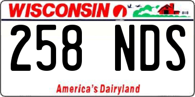 WI license plate 258NDS