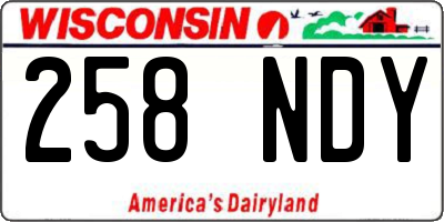 WI license plate 258NDY
