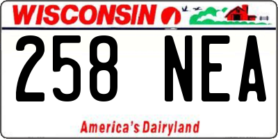 WI license plate 258NEA