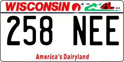 WI license plate 258NEE