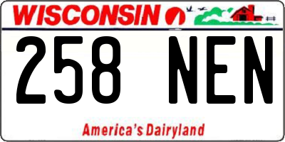 WI license plate 258NEN