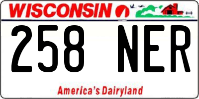 WI license plate 258NER