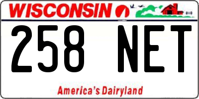 WI license plate 258NET