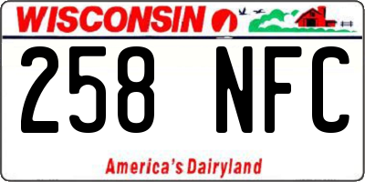 WI license plate 258NFC