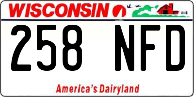 WI license plate 258NFD
