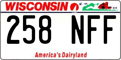 WI license plate 258NFF