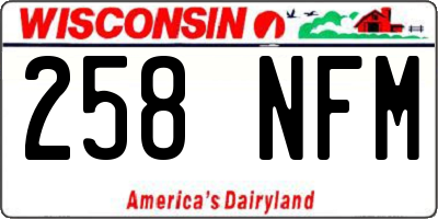 WI license plate 258NFM