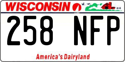WI license plate 258NFP