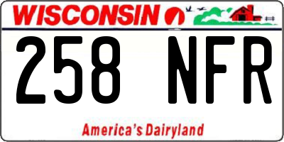 WI license plate 258NFR