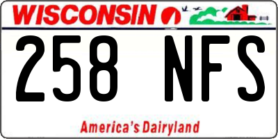 WI license plate 258NFS