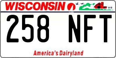 WI license plate 258NFT