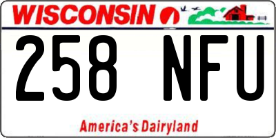 WI license plate 258NFU