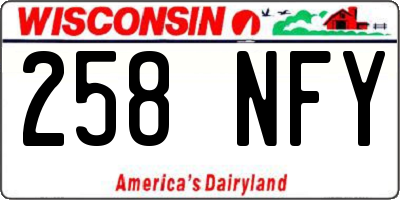WI license plate 258NFY
